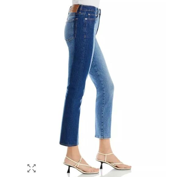 Derek Lam Kate High Rise Ankle Straight Denim Jean Colorblock Blue Designer 29 - Picture 8 of 15